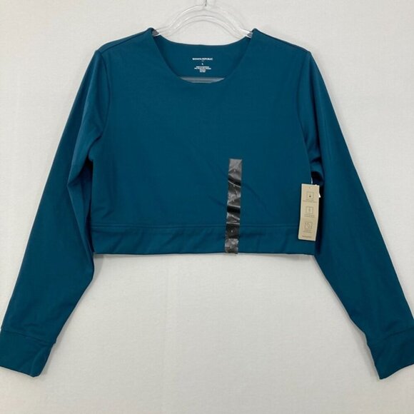 Banana Republic Tops - New Banana Republic Large Blue Scuba Nylon Fabric Compression Top